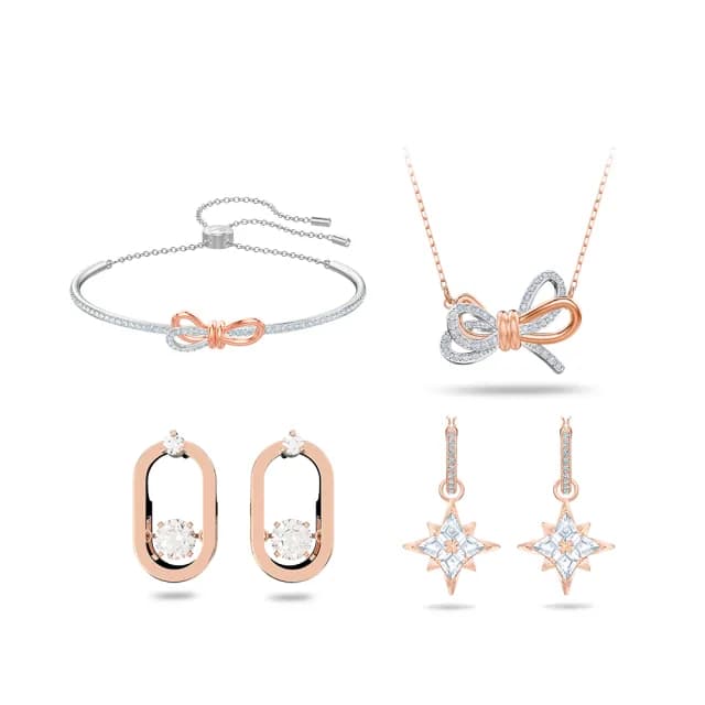 【SWAROVSKI 施華洛世奇】Symbolica/Una/Lifelong Bow 手鏈/耳環 圓形(4款任選_情人節禮物)