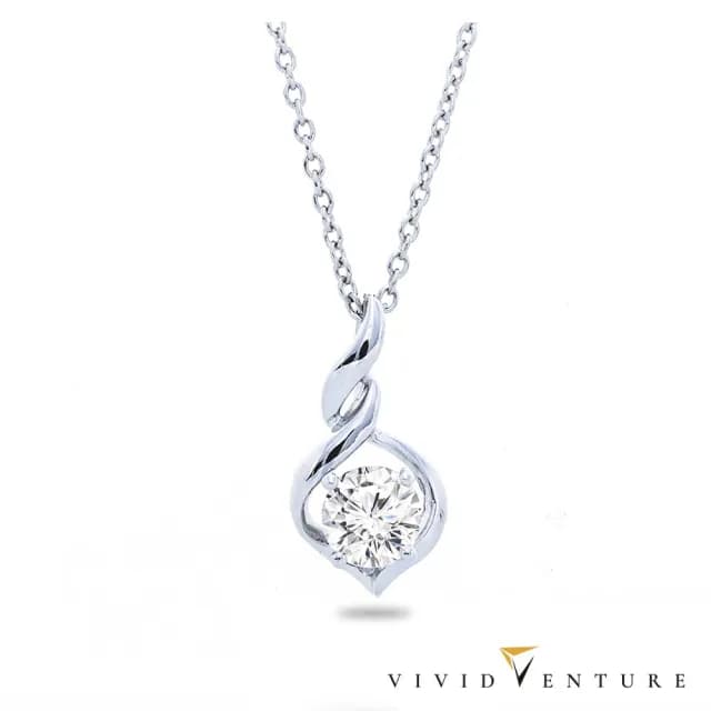 【Vividventure 亞帝芬奇】雙11限時購 925純銀 30分 G-H 天然鑽石 真鑽 項鍊 心。繞