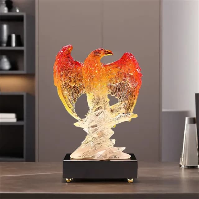 【超微米】大展宏圖老鷹擺件 雄鷹展翅 辦公室桌面裝飾品 喬遷開業禮品(風水招財擺件18*10*27CM)