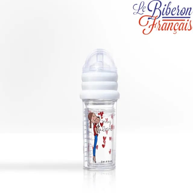【法國Le Biberon Francais】小法國奶瓶 3件組 堆疊設計 附收納袋(寬口 防脹氣Tritan材質)