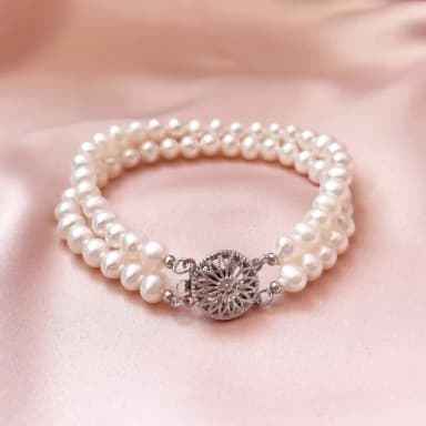 【Elegant 珍愛宣言】復古雙串天然珍珠手鍊(珍珠手鍊 珍珠飾品 送禮推薦 生日禮物 母親節禮)
