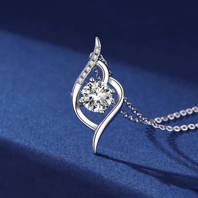 【米蘭精品】現貨+預購 莫桑石項鍊925純銀吊墜(1ct一見傾心簡約情人節生日聖誕節禮物女飾品74an38)