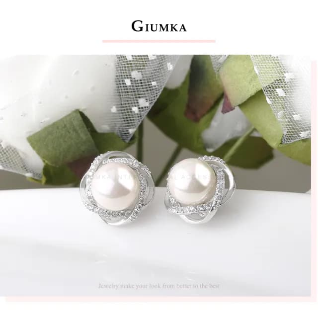 【GIUMKA】珍珠耳環．新年禮物．花朵．耳針