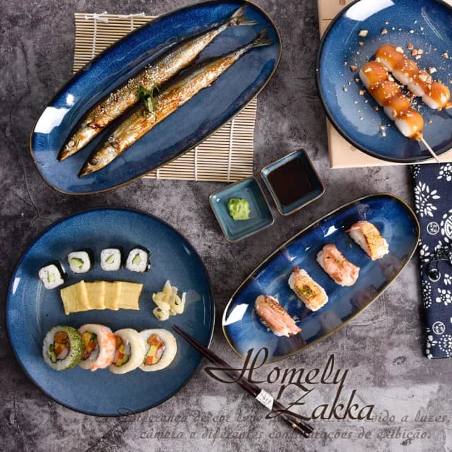 【Homely Zakka】日式創意星空窯變釉陶瓷餐盤碗餐具_4件組(湯盤 餐具 餐盤 盤子 器皿)