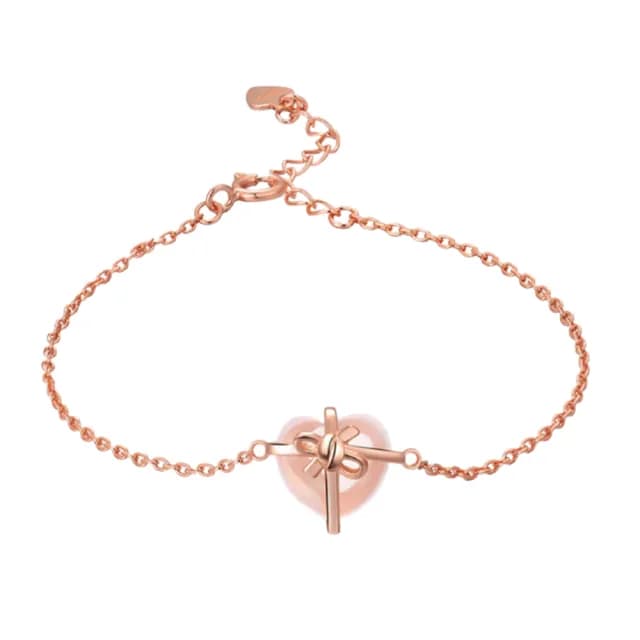 【Sayaka 紗彌佳】手鍊 飾品  最特別的禮物愛心蝴蝶結月光石造型手鍊