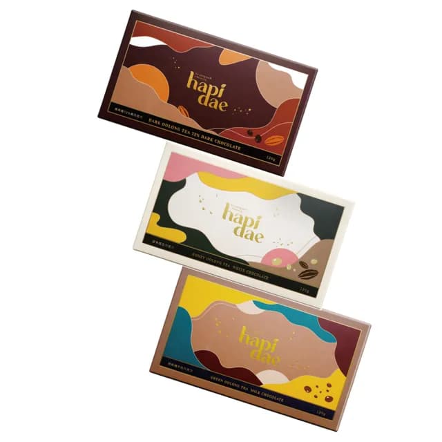 【hapidae】茶葉巧克力 黑烏龍72%黑巧克力、蜜烏龍白巧克力、綠烏龍牛奶巧克力(茶食送禮、伴手禮、它好好)(