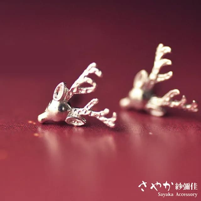 【Sayaka 紗彌佳】耳環 飾品  耶誕元素文創手工麋鹿針式耳環 聖誕節 交換禮物