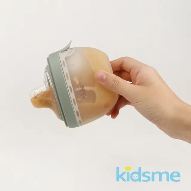 【kidsme】柔軟矽膠奶瓶二合一輔食器(兩入組)