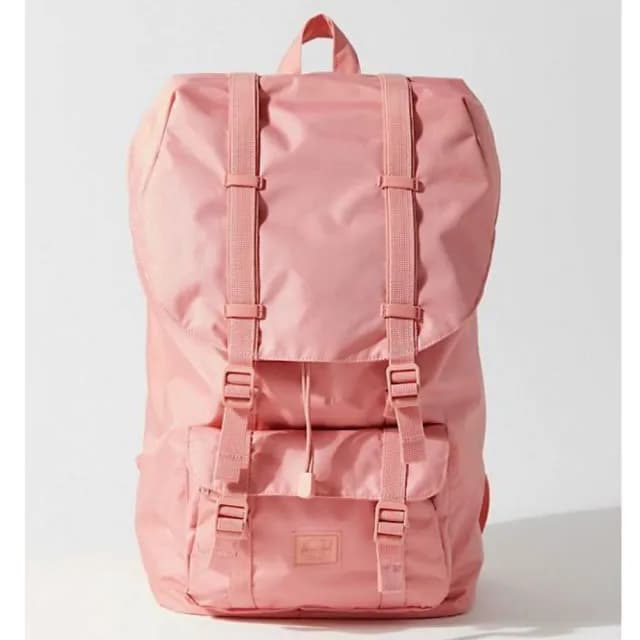 【Herschel】情人節禮物 Little America 中型 粉紅 粉色 磁扣 厚筆電夾層 輕量帆布 防潑水 背包 後背包 防