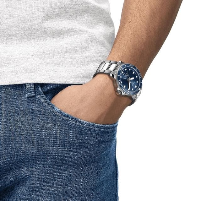 【TISSOT 天梭 官方授權】Seastar 1000 海洋之星300米潛水機械錶 母親節 禮物 送禮(T1204071104103)