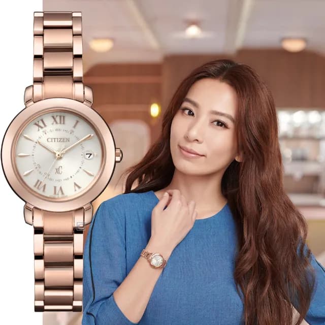 【CITIZEN 星辰】xC系列 鈦金屬光動能電波錶 女錶 禮物 推薦(ES9442-55A)