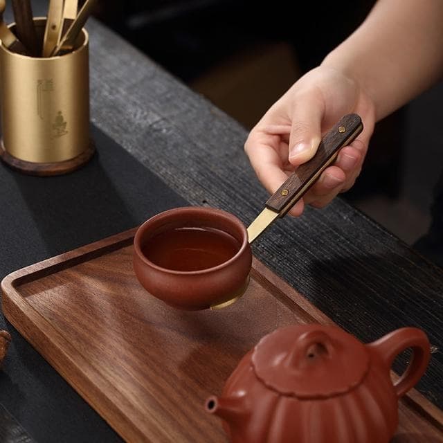 【PUSH!】PUSH!品茗喝茶具純銅茶道六君子茶夾茶刀茶勺杯叉養壺筆茶刮茶具配件(六君子六件套T10)