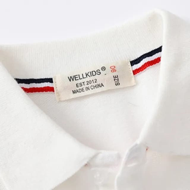 【橘魔法】單側邊槓條棉質翻領POLO衫(短袖上衣 襯衫 休閒衫 運動 兒童 童裝 男童)