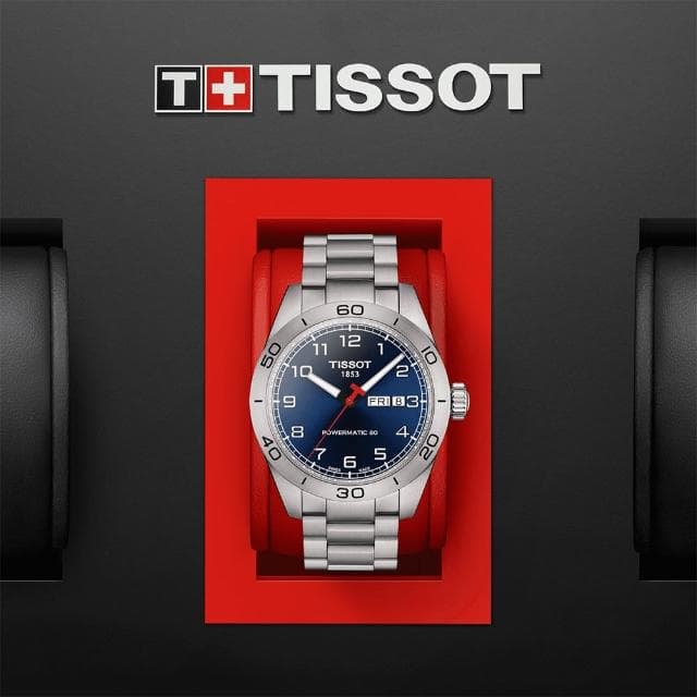 【TISSOT 天梭 官方授權】PRS 516 賽車機械錶-藍/42mm 母親節 禮物 送禮(T1314301104200)