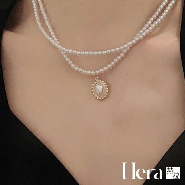 【HERA 赫拉】巴洛克復古珍珠雙層鎖骨練 H111062104(項鍊 項鏈 母情人節禮物 生日禮物)