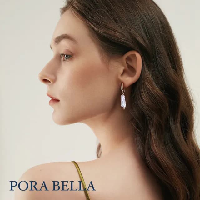 【Porabella】925純銀人工珍珠耳環 人工淡水珍珠輕奢氣質珍珠耳環 金色穿洞式耳環 Pearl Earrings