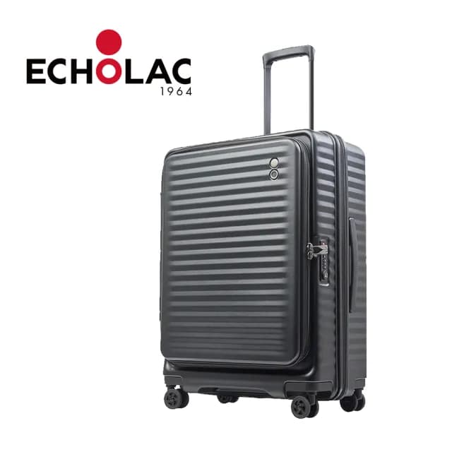 【Echolac 愛可樂】CELESTE寶盒系列(24吋日本飛機輪前開式行李箱)