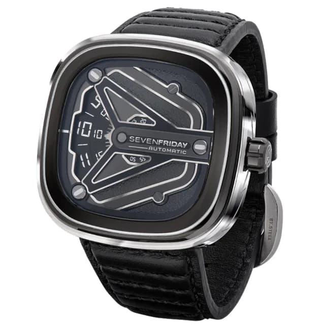 【SEVENFRIDAY】CHROME 龐克摩托車自動上鍊機械錶-黑/47.6x47mm 送禮 禮物 推薦(M3/08)