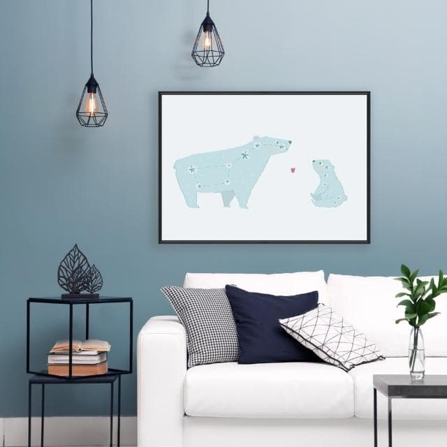 【菠蘿選畫所】星座 • 療癒大熊-50x70cm(可愛北極熊掛畫/母親節裝飾/幼兒園擺設/父親節禮物)
