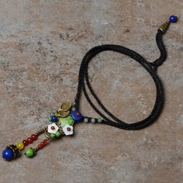【米蘭精品】現貨+預購 瑪瑙項鍊毛衣鍊(民族復古風手工編織貝殼花情人節生日聖誕節交換禮物女飾品73hf80)