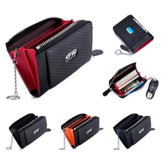 【玩皮工坊】真皮RFID碳纖維牛皮L型 LH865 男士零錢包(真皮包包 四色可選)