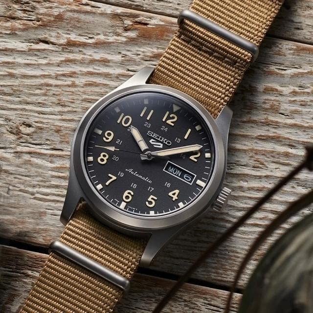 【SEIKO 精工】5 Sports系列 Lineup 復古軍風 機械腕錶 母親節 禮物 推薦(SRPG35K1/4R36-10A0U)