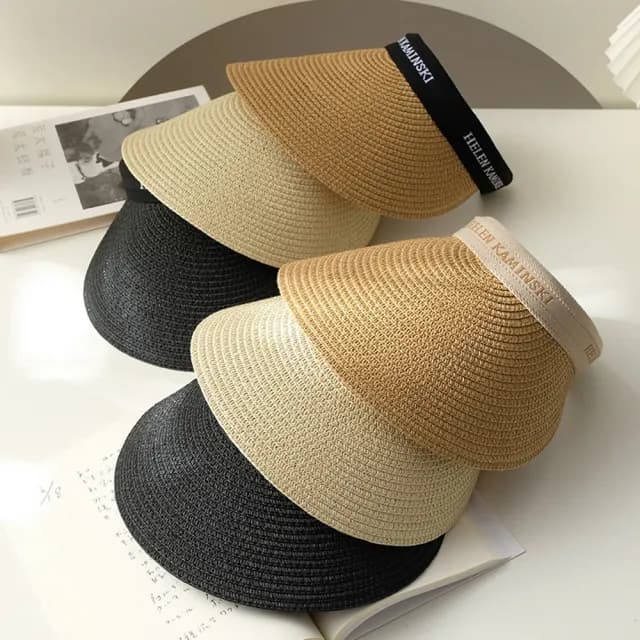 【米蘭精品】現貨+預購 空頂帽防曬帽(草編加大加寬帽簷女帽子母親節禮物6款74cp11)