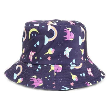 【米蘭精品】現貨+預購 漁夫帽遮陽帽(星空獨角獸平頂雙面男女帽子情人節生日聖誕節交換禮物74cq52)