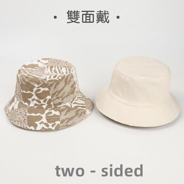 【米蘭精品】現貨+預購 漁夫帽遮陽帽(印花拼接雙面戴盆帽男女帽子情人節生日聖誕節交換禮物2色74cq11)