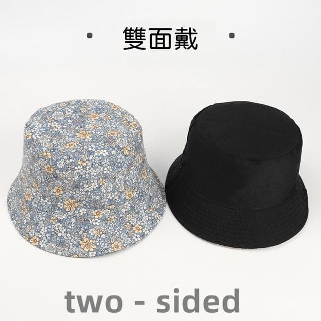 【米蘭精品】現貨+預購 漁夫帽遮陽帽(花朵印花雙面戴盆帽女帽子情人節生日聖誕節交換禮物6色74cq5)