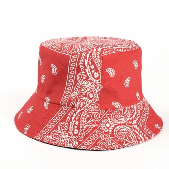 【米蘭精品】現貨+預購 漁夫帽遮陽帽(腰果花印花雙面戴可摺疊男女帽子情人節生日聖誕節交換禮物3色74cq40)