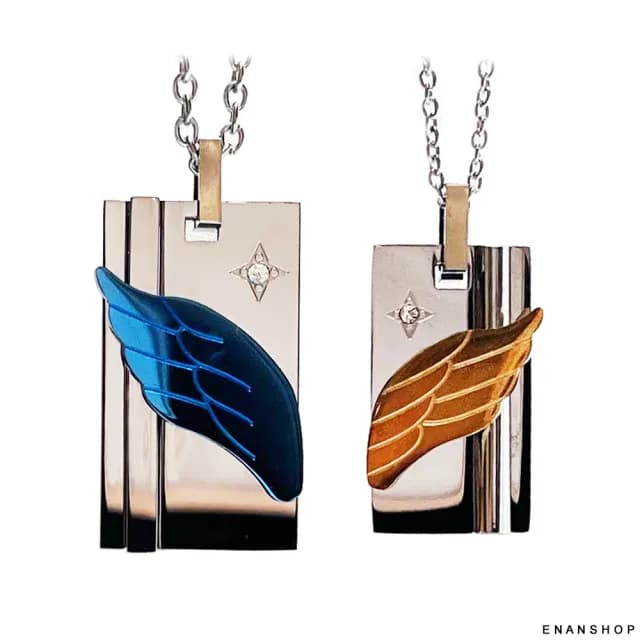 【ENANSHOP 惡南宅急店】鈦鋼翅膀項鍊 買1送6贈品 流行項鍊 不生鏽 抗過敏 情侶對練 情人節禮物