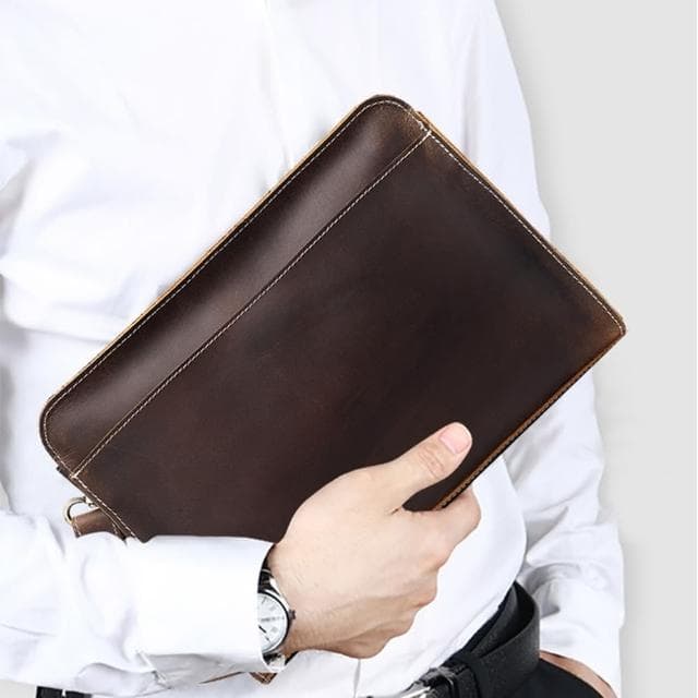 【米蘭精品】現貨+預購 手拿包真皮錢包(復古多隔層大容量牛皮男包包父親節情人節生日禮物2色74cb33)