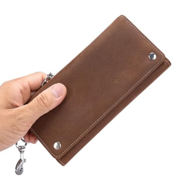 【米蘭精品】現貨+預購 手拿包真皮錢包(防盜鍊條多卡位牛皮男包包父親節情人節生日禮物2色74cb28)