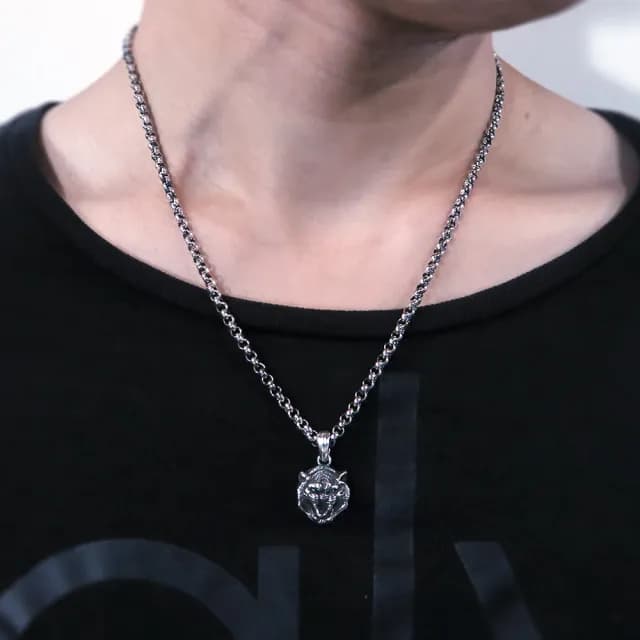 【ART64】霸氣猛虎 老虎項鍊(925純銀項鍊 男生項鍊 情人節禮物)