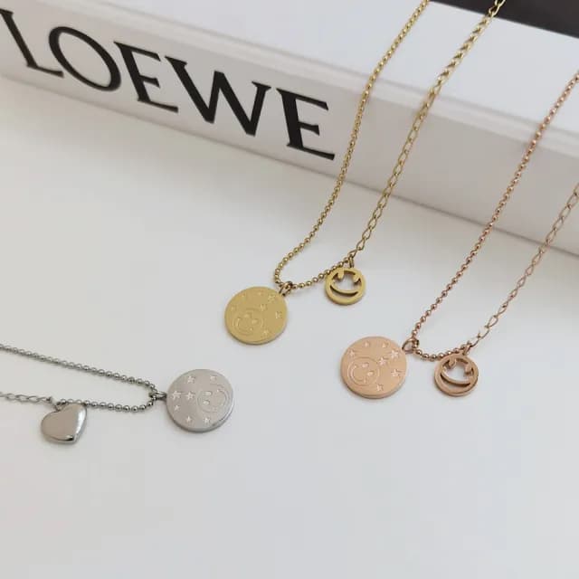 【UME.Acce】愛心笑臉星星鈦鋼項鍊(鈦鋼 項鍊 鈦鋼項鍊 愛心 笑臉 星星)