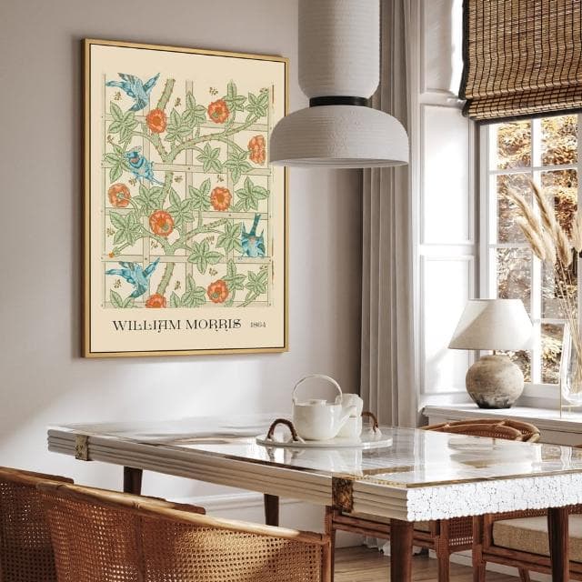 【菠蘿選畫所】William Morris Trellis-70x100cm(復古綠色掛畫/裝飾畫/開店送禮/森林圖)