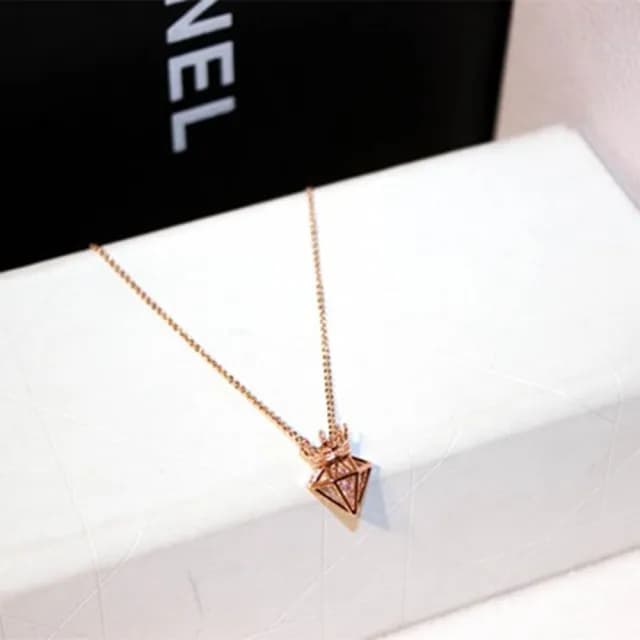 【米蘭精品】現貨+預購 玫瑰金項鍊鑲鑽吊墜(時尚精緻氣質情人節生日聖誕節交換禮物女飾品73jp26)