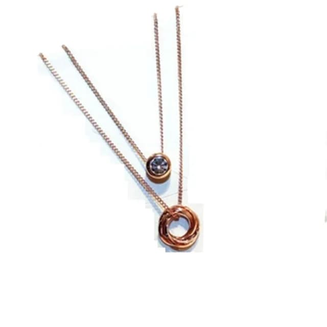 【米蘭精品】現貨+預購 玫瑰金項鍊鑲鑽吊墜(時尚氣質百搭情人節生日聖誕節交換禮物女飾品73jp34)