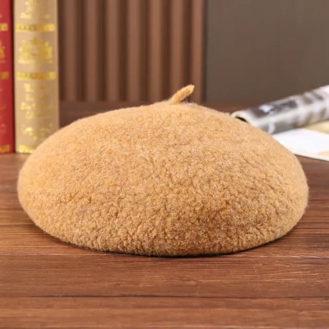 【米蘭精品】現貨+預購 羊毛帽貝雷帽(保暖純色百搭毛呢畫家帽女帽子情人節生日聖誕節交換禮物4色74dq45)