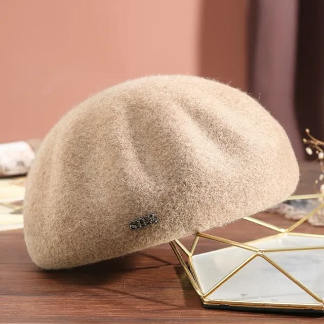 【米蘭精品】現貨+預購 羊毛帽貝雷帽(保暖鑲鑽優雅毛呢畫家女帽子情人節生日聖誕節交換禮物6色74dq17)