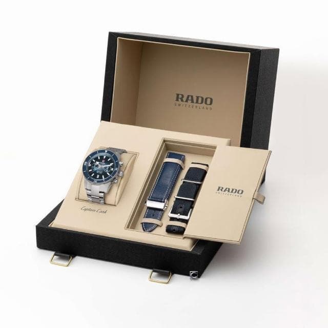 【Rado 雷達表】Captain Cook 庫克船長300米潛水計時機械錶-藍/43mm R02送禮推薦(R32145208)