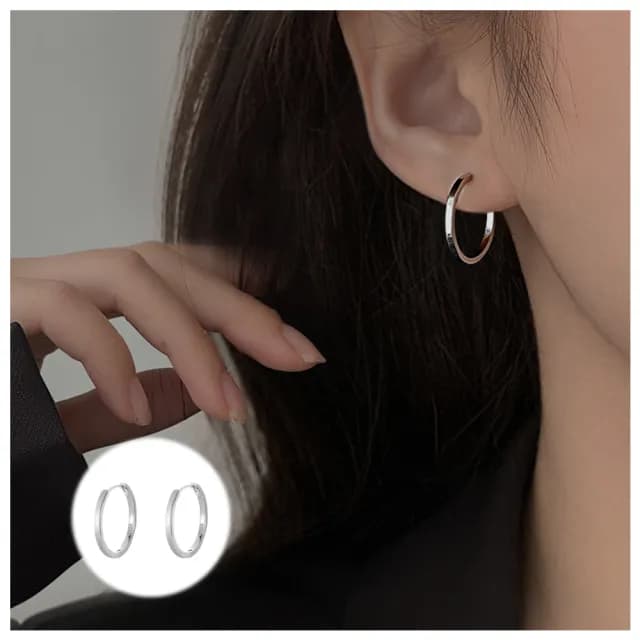 【HaNA 梨花】買一送一贈耳環韓國極致簡約．光感素圈圈耳環(針式耳環 耳飾 耳圈 耳釘 耳扣)