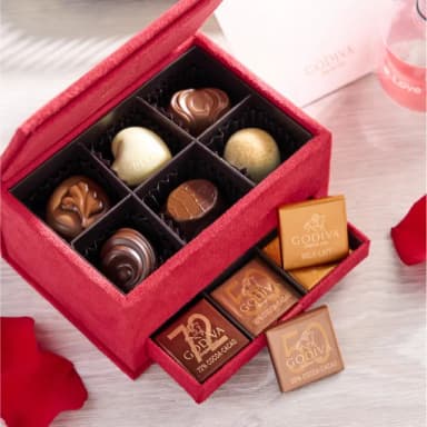 【GODIVA】巧克力紅色珠寶禮盒12顆裝(生日禮)