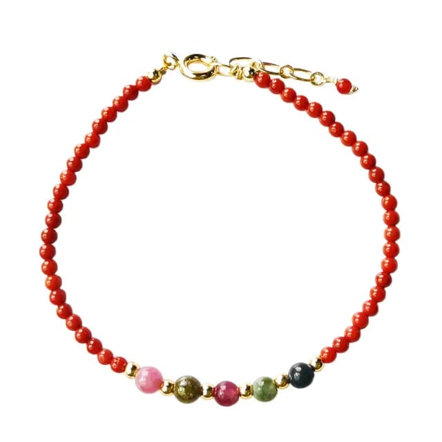 【財神小舖】碧璽南紅瑪瑙手鍊(簡約經典 開運手鍊 保平安)