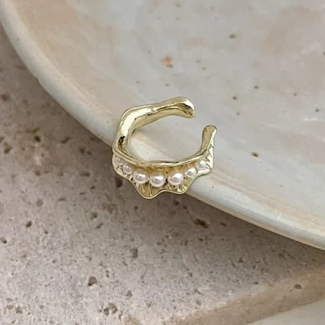 【Oni 歐妮】白月光 不對稱耳骨夾式耳環無耳洞耳扣耳夾耳窩夾(1個入)