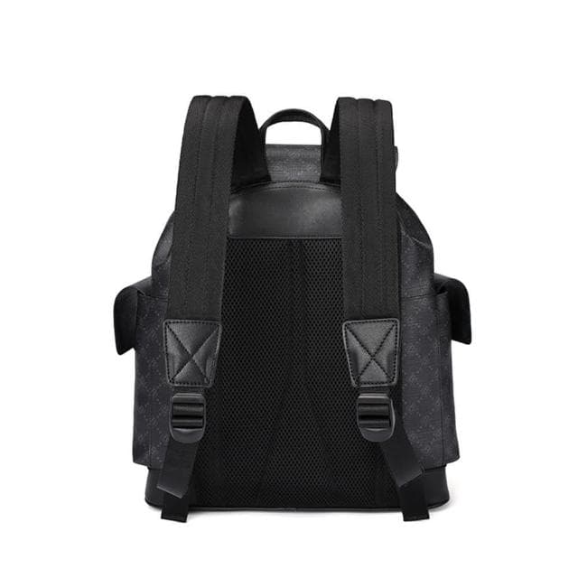 【米蘭精品】現貨+預購 後背包皮革雙肩包(印花潮流時尚大容量男包包父親節情人節生日禮物74cv1)