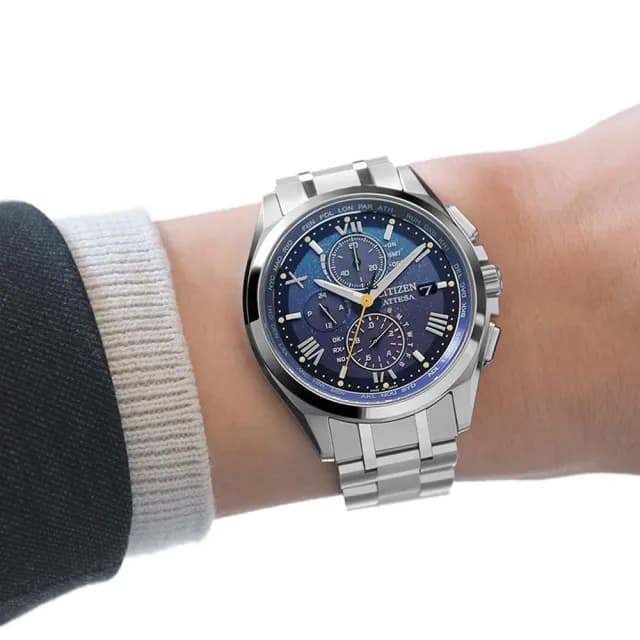 【CITIZEN 星辰】寂靜冬雪限定 光動能 鈦金屬萬年曆電波對時 男錶  手錶 禮物 推薦(AT8240-74L)