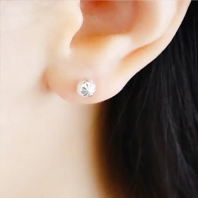 【BLUMA】圓球小耳環 冰晶國度純銀耳環(必備925純銀小耳釘 抗過敏小圓珠耳針 洗澡不用摘耳飾 飾