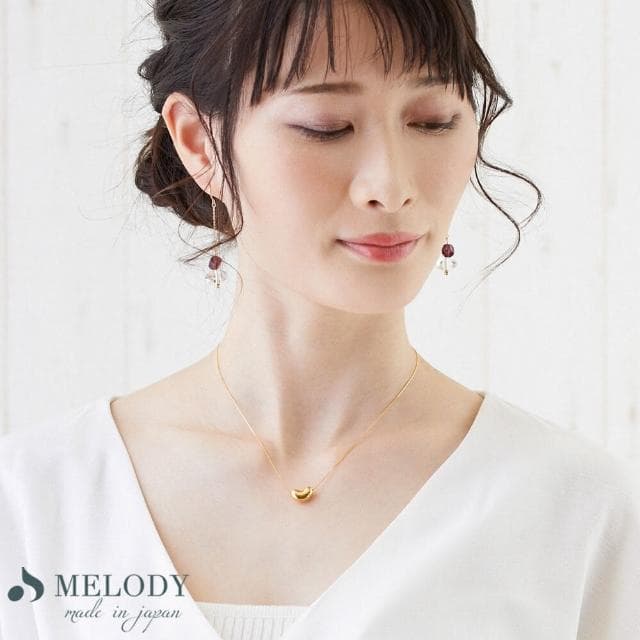 【日本MELODY ACCESSORY】日本製典雅浪漫相思豆造型銀項鍊 附延長鍊(簡約奢華 質感生日情人節禮物)